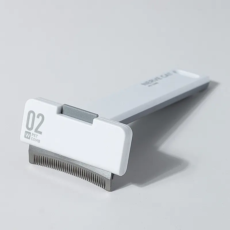 Фурмінатор для видалення шерсті котів Nerve Cat заокруглений, гребінець-тример з кнопкою очищення M, фото 1