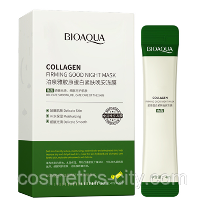 Ночная маска для лица Bioaqua Collagen Firming Good Night Mask., фото 1