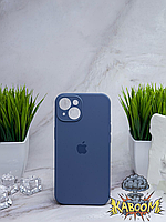 Чехол с закрытой камерой и низом на Айфон 14 Темно - Синий / Silicone Case для iPhone 14 Deep Navy