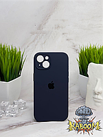 Чехол с закрытой камерой и низом на Айфон 14 Темно - Синий / Silicone Case для iPhone 14 Dark Blue