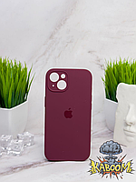 Чехол с закрытой камерой и низом на Айфон 14 Бодовый / Silicone Case для iPhone 14 Plum