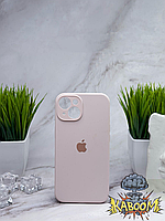 Чехол с закрытой камерой и низом на Айфон 14 Розовый / Silicone Case для iPhone 14 Chalk Pink