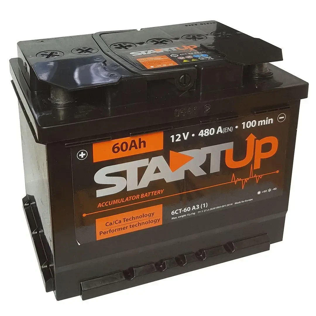 Акумулятор автомобільний STARTUP 60 Ah (R+) (480А)