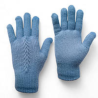Перчатки женские вязаные шерстяные с сенсорными пальцами Kim Lim 5203_Blue