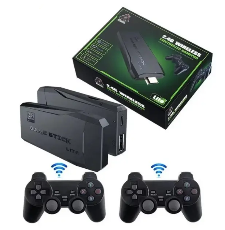 Ігрова приставка M8 64 gb Mini Game Stick 4K HDMI + 2 бездротові джойстики, консоль для телевізора