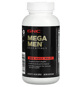 (термін по 12,23) Вітаміни для чоловіків GNC Mega Men Essential One Daily 60 капс.