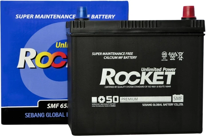 Акумулятор автомобільний ROCKET 50 Ah ASIA (-/+) (480CCA) 65B24LS без нижн. бурта товста клема Honda