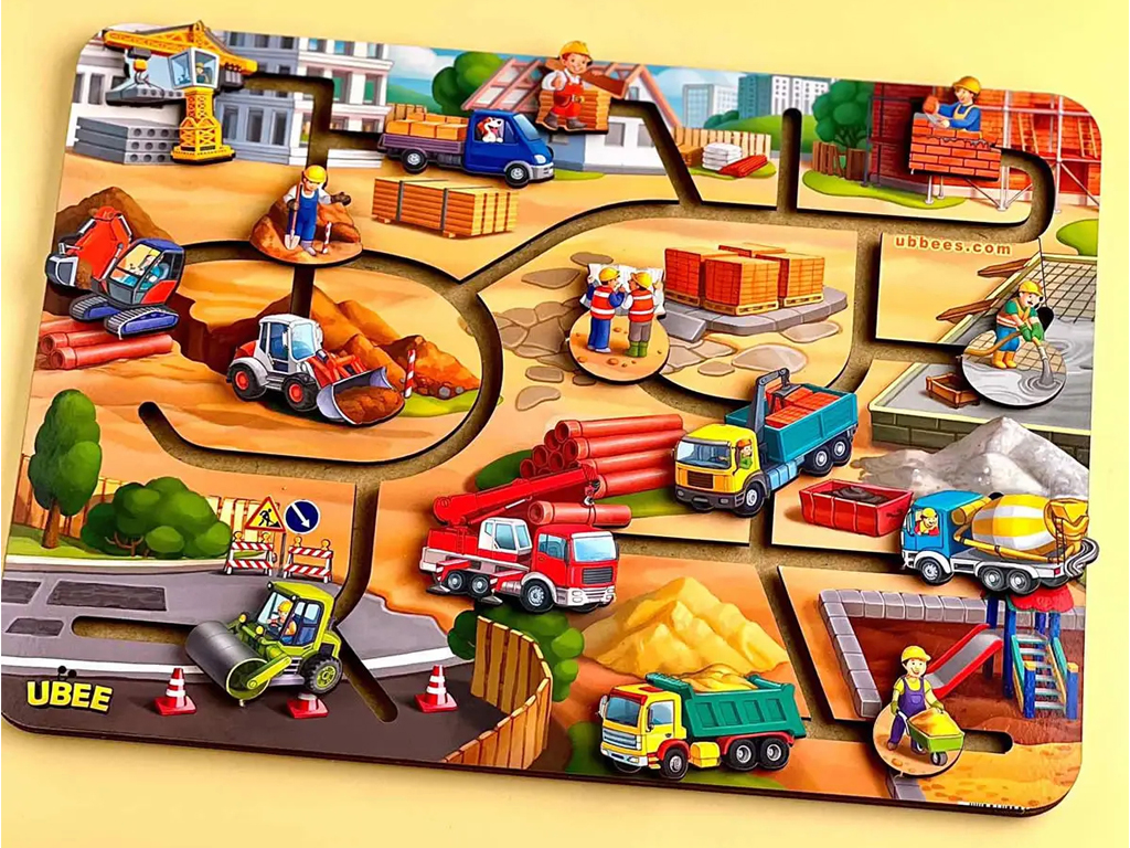 Дерев'яна гра лабіринт UB Будівництво, фото 1