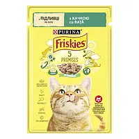 Влажный корм Friskies пауч утка в подливе 85г для кошек