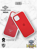 Оригинальный чехол с МагСейф на Айфон 14 Красный / Original Silicone Case iPhone 14 Red