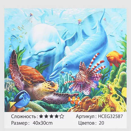 Картина за номерами TK Group 40х30см Черепаха, 32587, фото 1