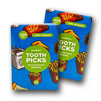 Зубочистка бамбукова з ментолом в індивідуальній целофановій упаковці 1000 шт/уп.