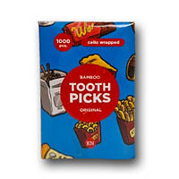 Зубочистка одноразова в індивідуальній целофановій упаковці Новинка 1000 шт/уп.