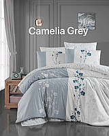 Постельное белье евро размер ранфорс İssi Home Camelia grey