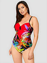 Цільний купальник з принтом Fuba 8047 червоний 48 50 52 54 56 український розмір, фото 5