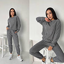 Крутий жіночий костюм кофта та штани мікровельвет, фото 6