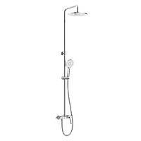 BILA DESNE система душевая (смеситель для ванны, кнопки верхний душ 255 мм ABS круг, ручной душ 120 мм 3