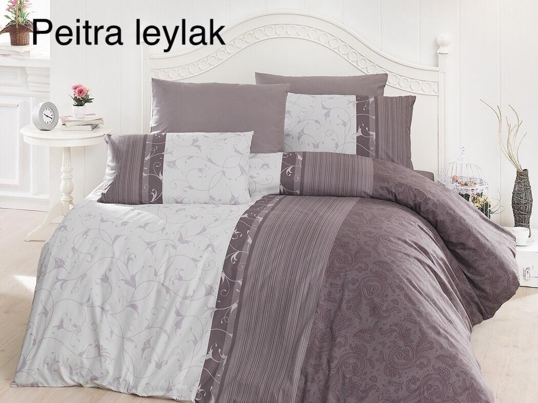 Постільна білизна євро розмір ранфорс  İssi Home Peitra leylak, фото 1