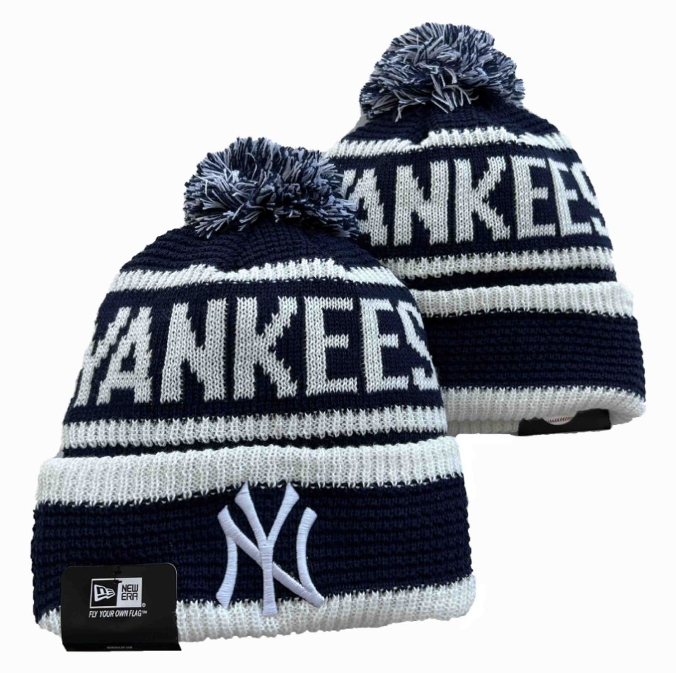 Шапка з бубоном NY Нью йорк Янкіс Нью-Йорк Янкіз New York Yankees Темно-Синя