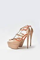 Туфли на каблуке с открытым носиком Lori Blu 35,5-36,5-37,5-38,5 Бежевый с оранжевым