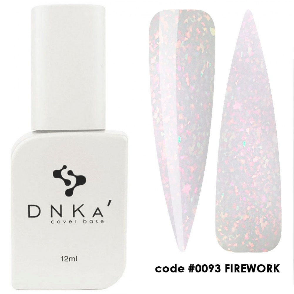 База камуфлююча DNKa Cover Base 0093 Fine Work молочна з ліловим відтінком з рожевою поталлю 12 мл