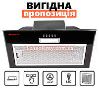 Вытяжка кухонная Grunhelm GVC 620 B | Черная | Встраемая | 65 Вт | 650 м³/ч | Кнопочное упр. | LED подсветка