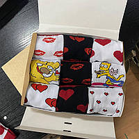 Подарочный бокс набор мужских носков 40-45 г на 9 пар в подарочной крафтовой коробке с лентой r_495