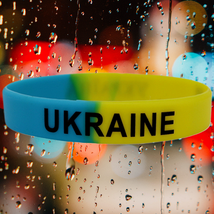 Браслет на руку силіконовий патріотичний Україна 6.5*1см, фото 2