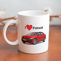 Кружка з принтом "I Love Passat" 330 мл Біла r_199