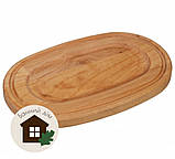 Сковорода чавунна овал на дерев'яній підставці (18*10*2,5 см), фото 3