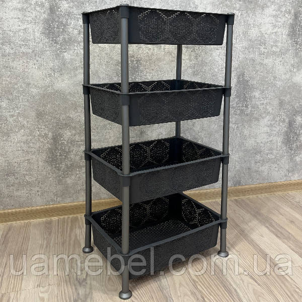 Етажерка для овочів ротанг Nostalgia Lace 213020 Антрацит