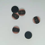 Гудзик круглий рефлений пудровий з чорним 23мм, фото 2