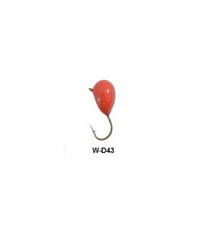 Мормишка вольфрамова Fishing ROI Крапля з вушком фарбована 4mm 1.02гр (червоний) (10 шт) (400-11-04)