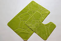 Набор ковриков в ванную и туалет Vonaldi 80*50 см и 40*50 см 10566/5542green/s