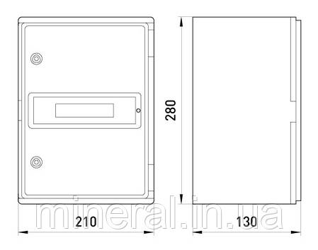 Шафа удароміцна з АБС-пластика e.plbox.210.280.130.8m.blank, 210х280х130мм, IP65 з панеллю під 8 мод, фото 3