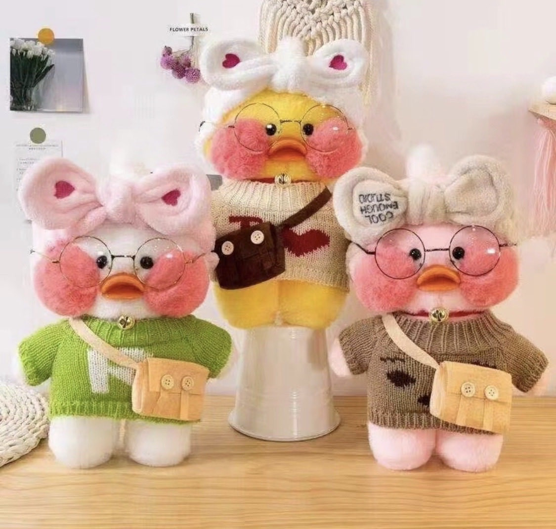Качечка Lalafanfan Cafe mimi duck з окулярами NEW Доставка