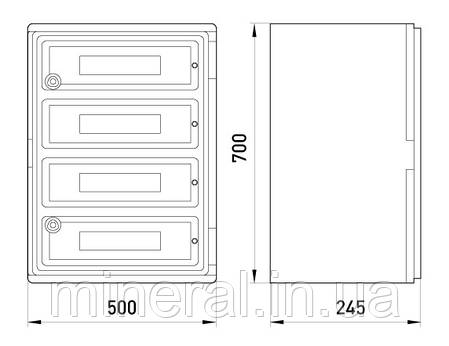 Шафа удароміцна з АБС-пластика e.plbox.500.700.245.88m.blank, 500х700х245мм, IP65 з панеллю під 88 м, фото 3
