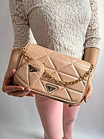 Жіноча сумка Prada pink 2в1 Прада маленька сумка на плече красива, легка сумка з еко-шкіри