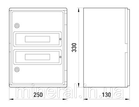 Шафа удароміцна з АБС-пластика e.plbox.250.330.130.18m.tr, 250х330х130мм, IP65 з прозорими дверцятам, фото 3