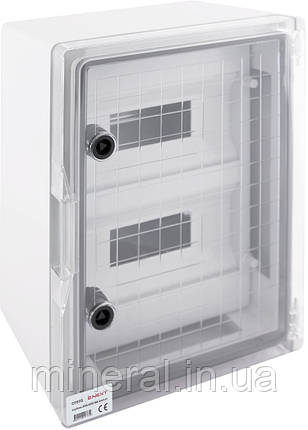 Шафа удароміцна з АБС-пластика e.plbox.300.400.165.24m.tr, 300х400х165мм, IP65 з прозорими дверцятам, фото 1