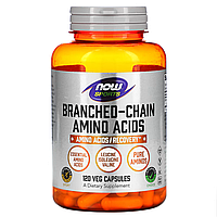 BCAA аминокислоты с разветвленной цепью, Amino Acids, Now Foods, Sports, 120 капсул (NOW-00053)