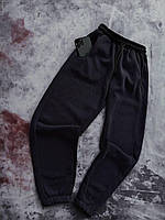 Теплые спортивные штаны черные на флисе, брюки утепленные, флисовые спортивные штаны XXL