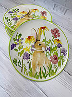 Набір тарілок Великодній кролик 6 шт 20 см. Пасхальний посуд