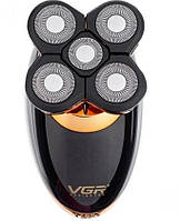 Електробритва 5 в 1 VGR V-316 (5-D плаваючі головки, LED-дисплей, USB-зарядка, Подвійні леза), фото 8