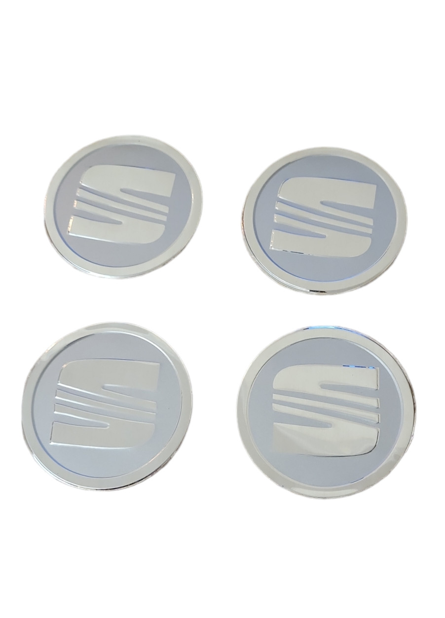 Наклейки на ковпачки, заглушки, наклейки на диски 60 мм Сеат SEAT сірі