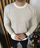 Стильный базовый демисезонный мужской свитер, теплый мужской свитер эластичный круглый вырез горловины