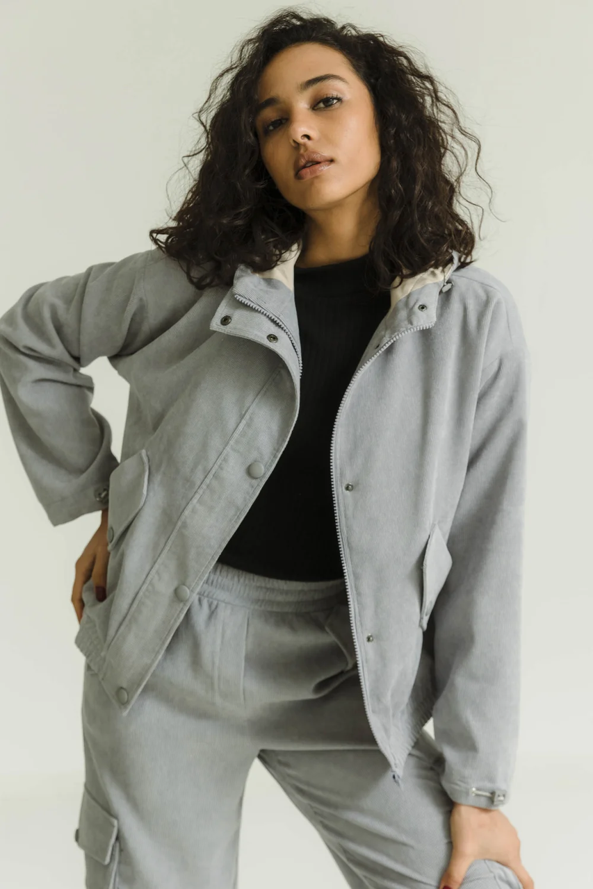 Молодіжна вельветова куртка коротка із якісної італьйської тканини 42-52 розміри різні кольори сіра