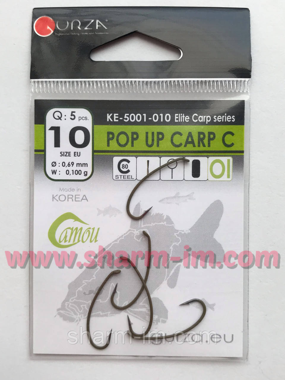 Крючки Gurza Pop-Up Carp C Ring (Camou) №10 КЕ-5001-010