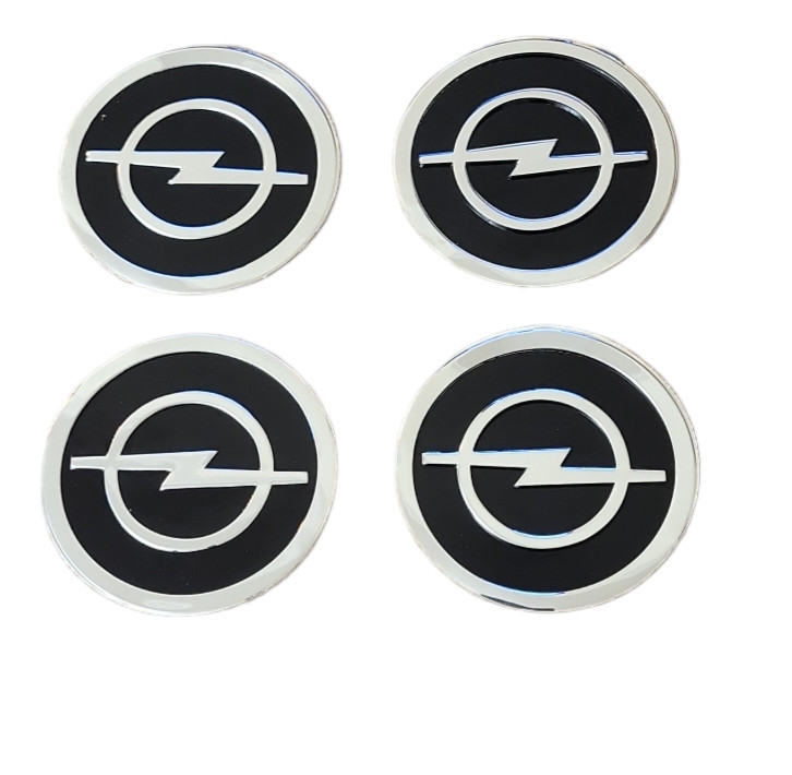 Наліпки на ковпачки, заглушки, наліпки на диски Opel Опель 60 мм чорні 4 шт