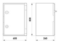 Шафа удароміцна з АБС-пластика e.plbox.600.800.260.blank, 600х800х260мм, IP65, фото 3